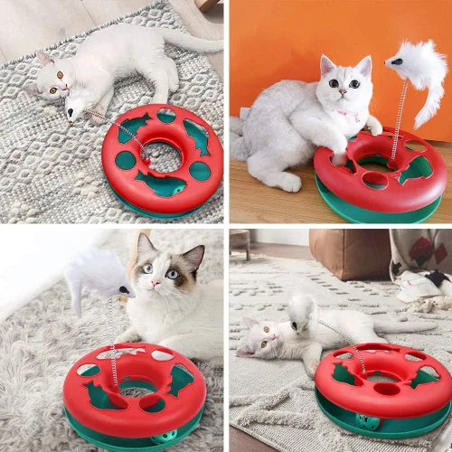 Vista 6 de Pawzone Juguetes para Gatos, Juguetes para Gatos de Interior, Juguetes Interactivos para Gatitos Pistas de Rodillos con Hierba Gatera, Juguete