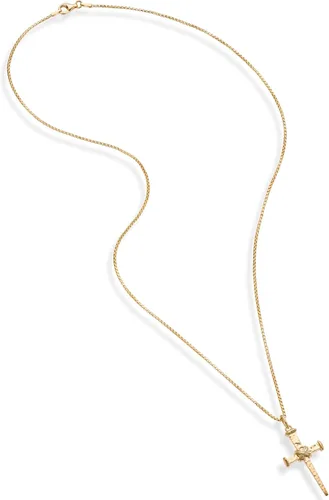 Vista 2 de Miabella 925 Sterling Silver Italian Rope Wrap Nail Cross Pendant Necklace Box Chain Rhodium or 18K Yellow Gold Over Silver Made in Italy