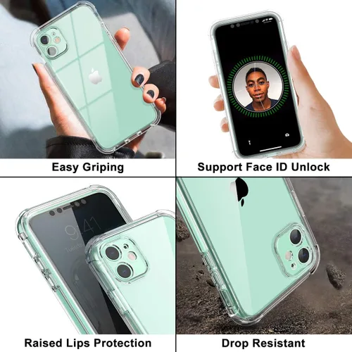 Vista 5 de SURITCH Funda transparente para iPhone 11 (solamente) de 6.1 pulgadas, [protector de pantalla de privacidad] cubierta protectora de cuerpo completo