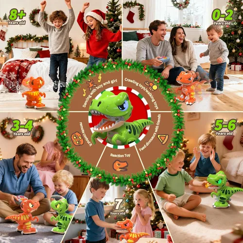 Vista 2 de P&C - Juguetes de dinosaurio con control remoto para niños, color verde