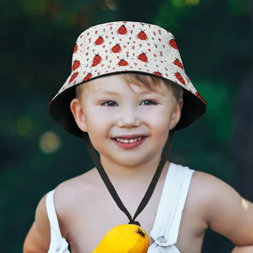 Vista 5 de Sombreros para niños, mariquitas, para playa, verano, cubeta de viaje, sombrero de pescador, sombreros de pescador para niños pequeños