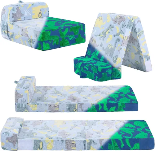 Vista 10 de Tiita Sofá cama plegable para niños, sofá cama plegable con funda extraíble, futón para niños, cama plegable para habitación de niños, sala