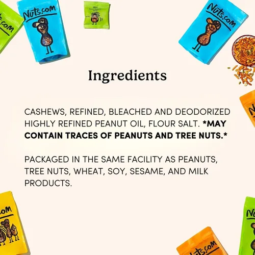 Vista 3 de Nuts.com – Anacardos tostados (ligeramente salados) — Sabor cremoso y sabroso, aperitivo saludable para adultos y niños, buena fuente de proteínas