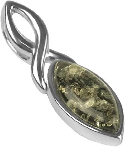 Vista 3 de Ian and Valeri Co. Collar con colgante celta de plata esterlina ámbar verde de 18 pulgadas, Ámbar, Ámbar