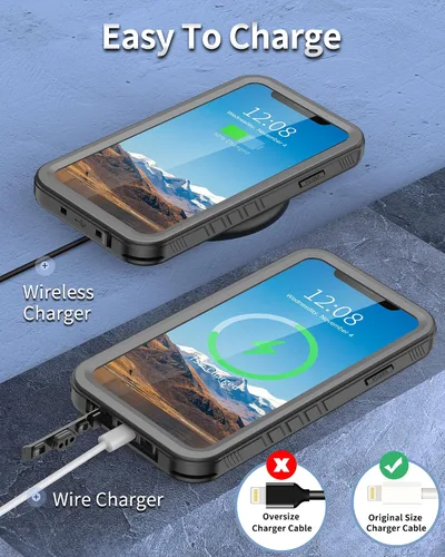 Vista 7 de SPORTLINK Funda impermeable para iPhone XR, protector de pantalla integrado a prueba de golpes, resistente al polvo, protección militar, resistente