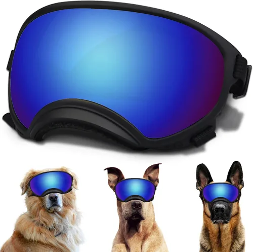 Vista 35 de Gafas de sol para perros medianos con correa ajustable, protección UV, gafas de sol para cachorros a prueba de viento, adecuadas para mascotas