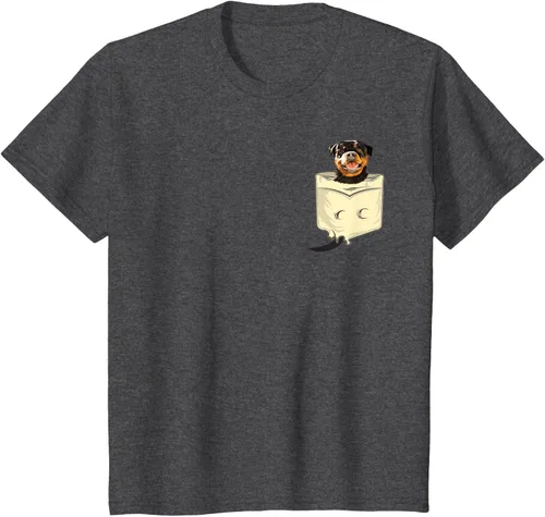 Vista 14 de Rottweiler In A Pocket - Camiseta de entrenamiento de cachorros para amantes de los perros, Negro