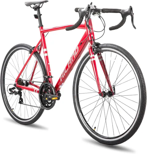 Vista 8 de HILAND 700C Bicicleta de carretera para adultos, bicicleta de carreras de Negro