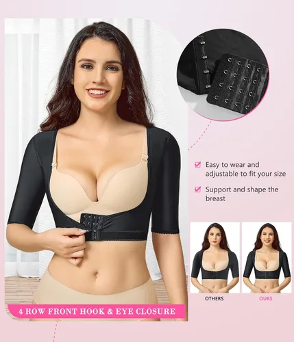 Vista 3 de BRABIC Faja moldeadora para mujer para poscirugía y manga de compresión para moldeador de brazos