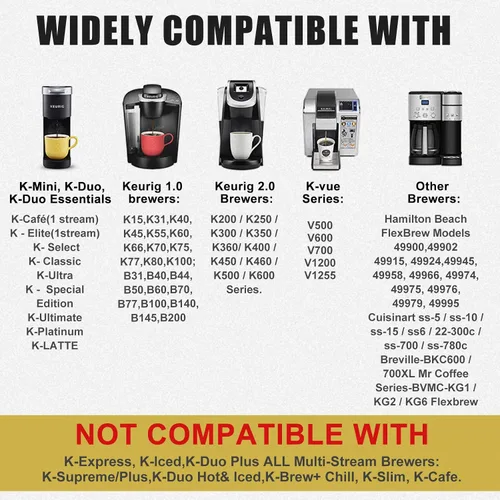 Vista 2 de K Cups reutilizables para K-eurig, paquete de 8 K Cups de cápsulas de café reutilizables, K Cup reutilizable universal para K-eurig 1.0 y 2.0