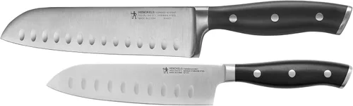 Vista 9 de HENCKELS Forged Accent Razor-Sharp - Juego de cuchillos Santoku de 2 piezas, mango blanco, ingeniería alemana respaldada por más de 100 años