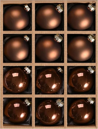 Vista 12 de WDS WONDROUS Adornos de bola colgante de Navidad de cristal, 12 bolas Champán