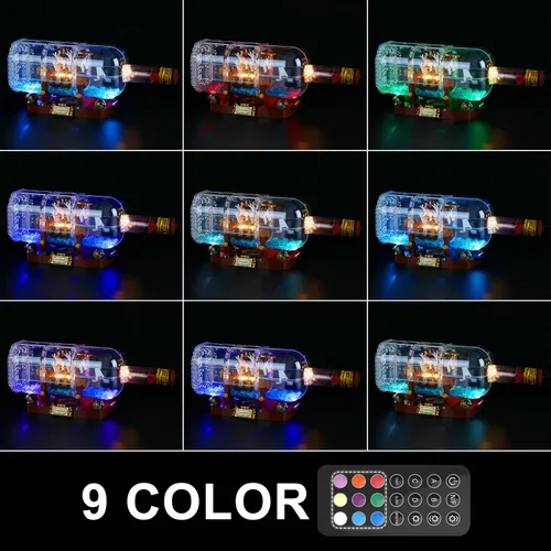 Vista 11 de GEAMENT Kit de luces LED (control remoto) compatible con LEGO Ship in a Bottle - Juego de iluminación para ideas 21313
