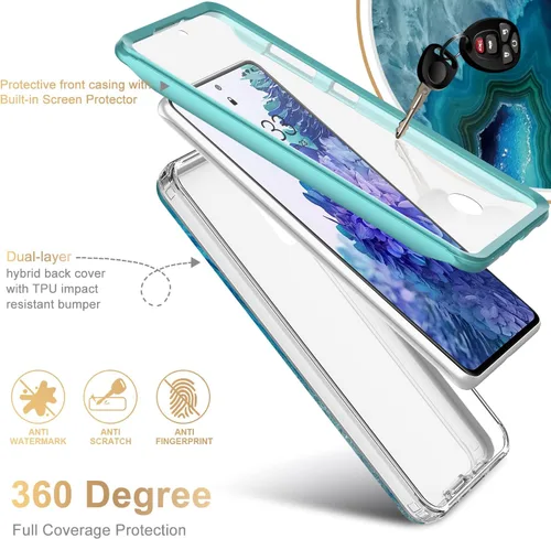 Vista 2 de Esdot Funda compatible con Samsung Galaxy S20 FE con protector de pantalla integrado, con diseño de moda para mujeres y niñas, funda protectora