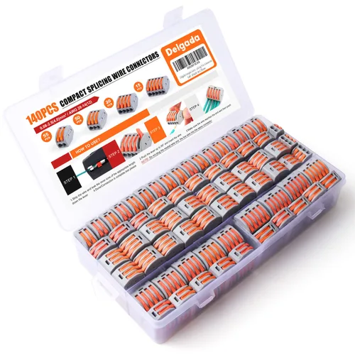 Vista 7 de Delgada 110 tuercas de conector de alambre de empalme rápido para cableado eléctrico - Terminales aislados para cables trenzados, sólidos