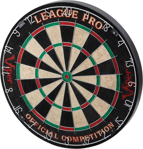 Vista 8 de Viper League Pro - Juego inicial de diana de dardos de cerdas reglamentaria con puntas de acero con diana sin grapas, alambre de araña radial, sisal