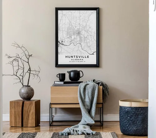 Vista 7 de Mapa de Huntsville, Alabama, Light 2 (8x10)