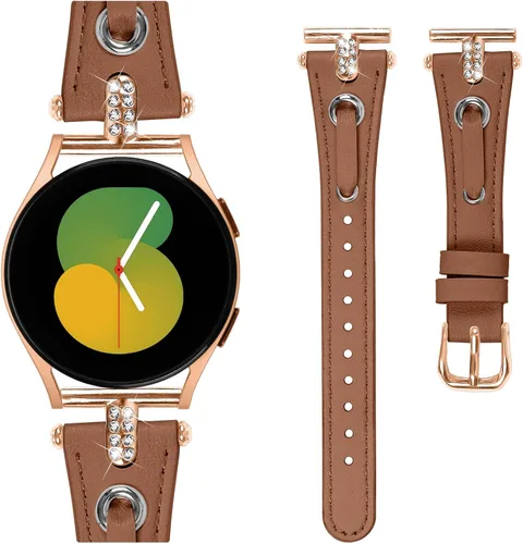 Vista 14 de DEALELE Correas compatibles con Samsung Galaxy Watch 6/6 Classic / 5/5 Pro / 4/4 Classic/Galaxy 3 1.614 in / Active 2, correa de repuesto de cuero