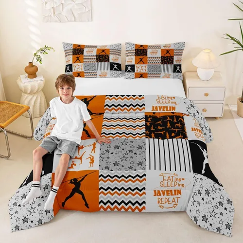 Vista 38 de Erosebridal Softball Comforter Set Patchwork Buffalo Plaid Twin Bedding Sets for Girls Kids Teens Child Galaxy Stars Ball Game Baseball Comforter