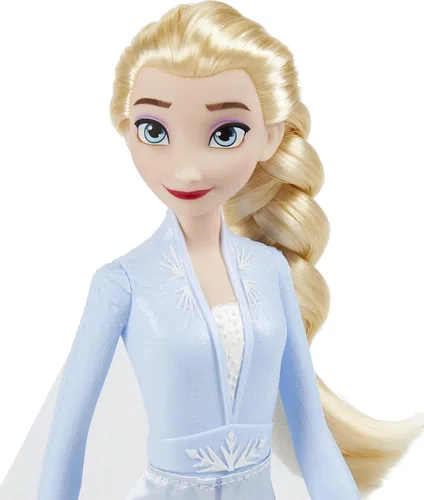 Vista 4 de Disney Frozen 2 Elsa Frozen Shimmer - Muñeca de moda, falda, zapatos y cabello largo rubio, juguete para niños de 3 años en adelante
