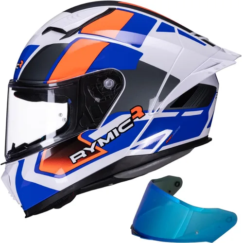 Vista 5 de SR6 Casco de motocicleta de cara completa, equipado con viseras transparentes y multicolor aprobado por DOT Casco de carreras callejeras