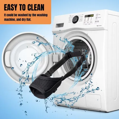 Vista 2 de Lxnoap Bozal rápido negro para perros pequeños, ajustable, potable, cómodo, transpirable, para morder, ladrar, masticar, talla S