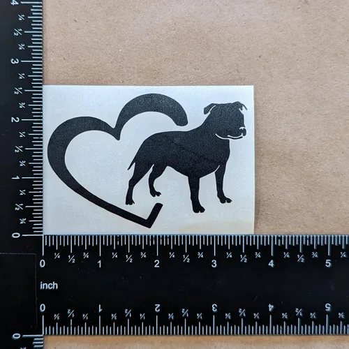 Vista 8 de Paquete de 4 calcomanías de Pitbull: Love-a-Bull, latido del corazón de Pitbull, corazón de American Pit Bull Terrier, calcomanías detalladas