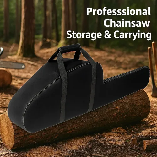 Vista 6 de Poweka Bolsa para Motosierra Estuche de Transporte Soporte de Protección Portátil Compatible con Stihl Husqvarna Bolsa de Almacenamiento para Negro
