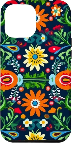 Vista 25 de Funda para iPhone 16 con diseño floral mexicano tradicional mexicano