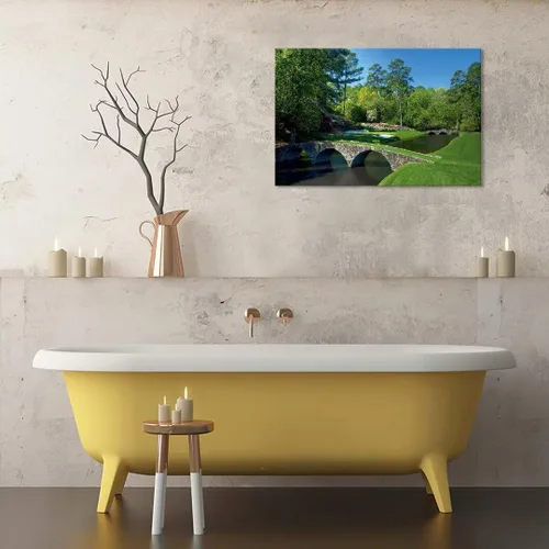 Vista 3 de chenchenArt Augusta - Arte de pared para campo de golf nacional Augusta, campo de golf de 12 hoyos, arte de pared para sala de estar, dormitorio