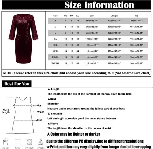 Vista 4 de Divhosrg Sparkly Dresses for Women Fashion Large Size Sequin Mesh 5 Minutes Sleeve Waist Dress CocktailDresses 2023