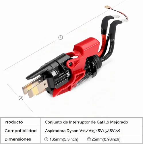Vista 7 de Reemplazo del conjunto del interruptor de gatillo V15 compatible con Dyson