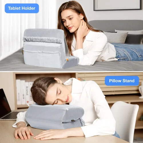 Vista 2 de MOSISO Soporte de almohada para tableta, soporte suave para tablet de regazo, base suave para tablet con bolsillos y ranura para lápiz capacitivo