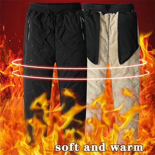 Vista 3 de YAMIELO Pantalones deportivos unisex de forro polar, leggings cálidos para invierno, pantalones con forro polar para mujeres y hombres, impermeables