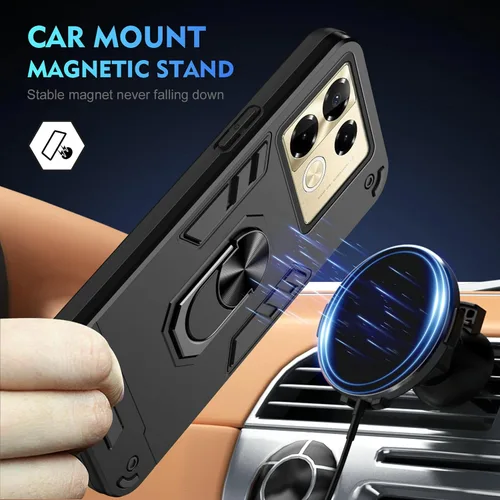 Vista 3 de Funda compatible con Xiaomi Redmi A1, funda para teléfono Redmi A2 [con protector de pantalla de vidrio templado] HR-KZH-negro