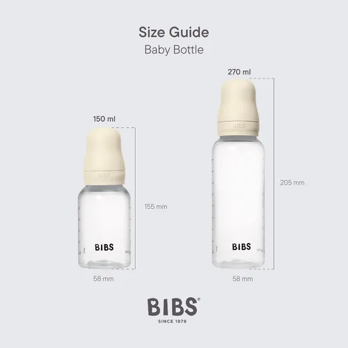 Vista 3 de BIBS Biberón de plástico, 5.1 onzas, paquete de 1, pezón de silicona, azul bebé