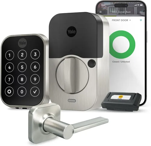 Vista 10 de Yale Assure Lock 2 Pantalla táctil sin llave con Wi-Fi y palanca Norwood en gamuza negra Negro