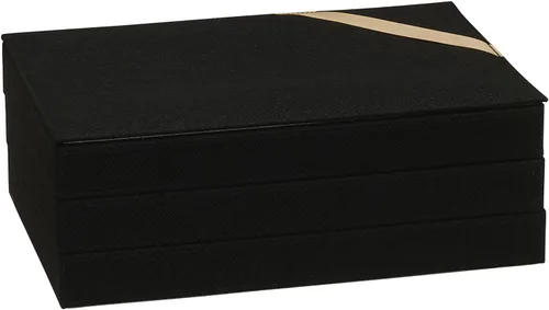 Vista 3 de Household Essentials Organizador de joyas negro apilables con tapa extraíble