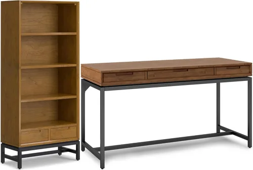 Vista 25 de SIMPLIHOME Escritorio de madera maciza Banting de 72 pulgadas de ancho en Distressed Grey