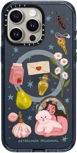 Vista 14 de CASETiFY Funda para iPhone 15 Pro Max, compatible con MagSafe Protección contra caídas de grado militar de 8.2 pies Hortensias azules Nantucket