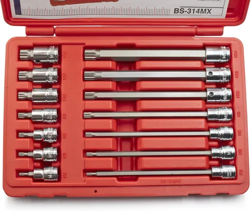 Vista 4 de Genius Tools Juego de llaves de vaso cuadrado triple de 14 piezas 3/8" Dr. BS-314MX
