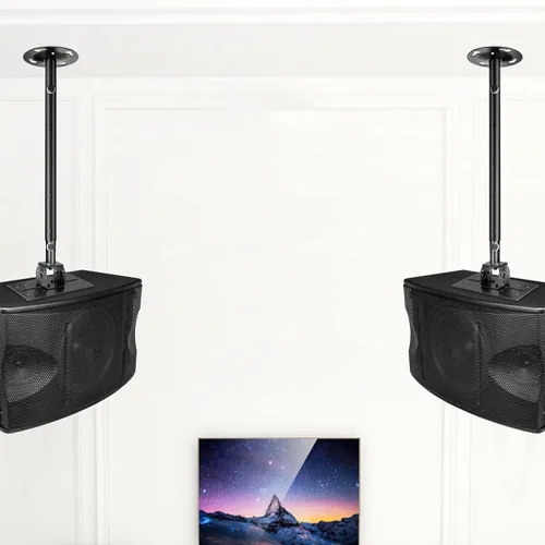 Vista 6 de Soporte de altavoz Soporte de techo para altavoz, soporte de pared para altavoz envolvente resistente, soporte de altavoz de tamaño universal que