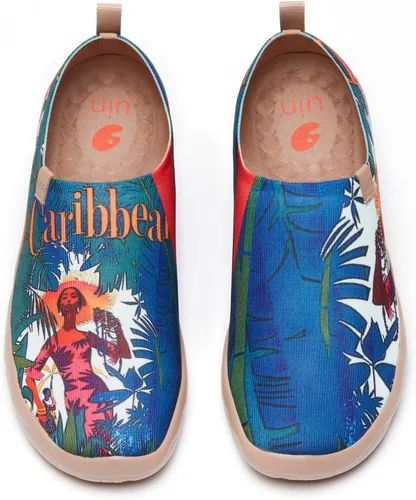 Vista 78 de UIN Zapatos de viaje para caminar para hombre, sin cordones, de lona, informales, ligeros, cómodos y modernos, diseño de perritos felices Ahhhhh