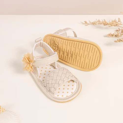 Vista 139 de Meckior Sandalias de verano con punta abierta y suave de piel sintética para bebés y niñas pequeñas