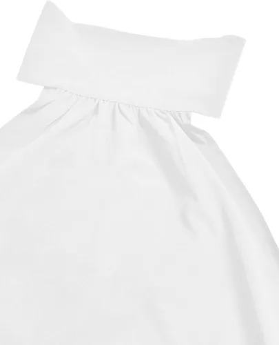 Vista 5 de Remidoo Camiseta sin mangas casual para mujer, cuello con lazo frontal, plisado