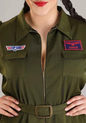 Vista 6 de Disfraz Enterizo de Traje de Vuelo Top Gun para Mujer Talla Plus Multicolor