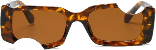 Vista 2 de Gafas de sol rectangulares pequeñas irregulares para mujer gafas de sol punk vintage protección UV