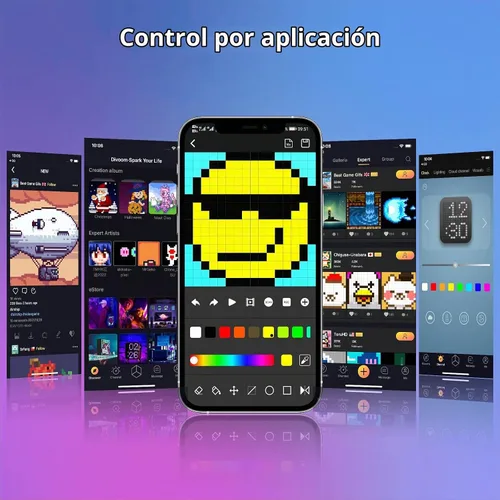 Vista 5 de Divoom Panel de visualización de píxeles de luz LED adecuado para barras de luz RGB, control inteligente de aplicación con animación genial
