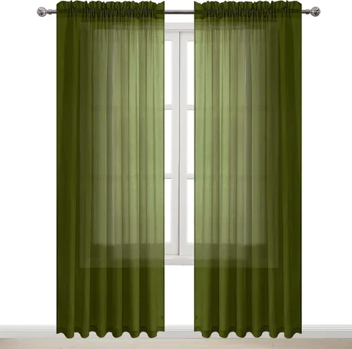 Vista 85 de DWCN Cortinas Transparentes Aqua de Voile Semitransparente con Bolsillo para Barra para Dormitorio y Sala de Estar, 36 x 36 pulgadas de Largo, Juego