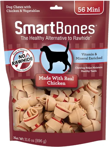 Vista 8 de SmartBones Mini masticables con carne de res real, 24 unidades, masticables sin piel cruda para perros